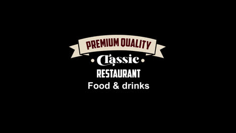 premium-quality-classic-restaurant-food-drinks-word-animation-motion-graphic-video-with-Alpha-Channel,-transparent-background-use-for-website-banner,-coupon,-sale-promotion,-advertising,-marketing